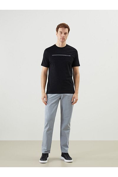 LC Waikiki New Season Crew Neck Κοντό μανίκι εμπριμέ χτενισμένο βαμβακερό ανδρικό Tisort - S5FA44Z8