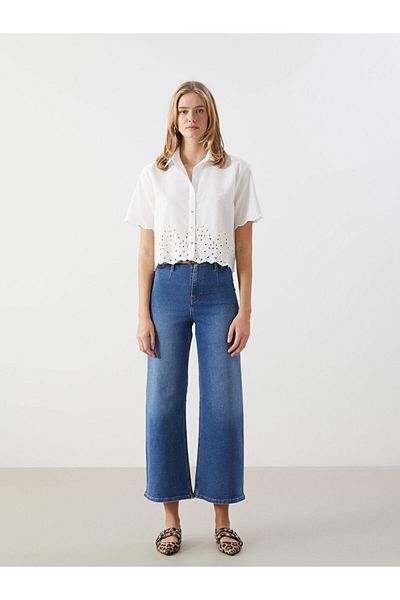 LC Waikiki New Season Openwork Poplin Women's Shirt - S5I324Z8
