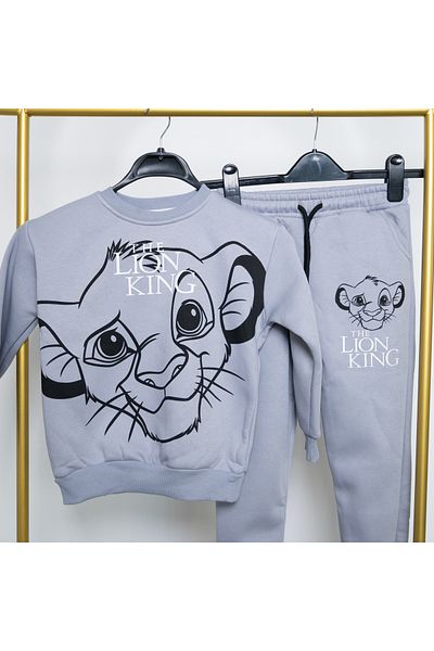 WİKİBOOM Adventurer Lion King 3 Thread Raised Premium Quality Children's Tracksuit Set