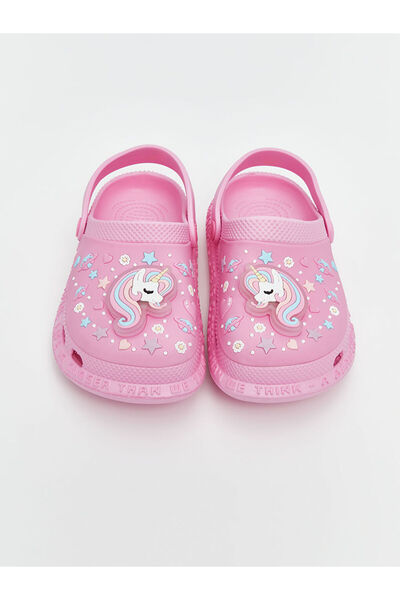 LC Waikiki Lcw Steps Pink Printed Girls' Beach Sandals with Light Top