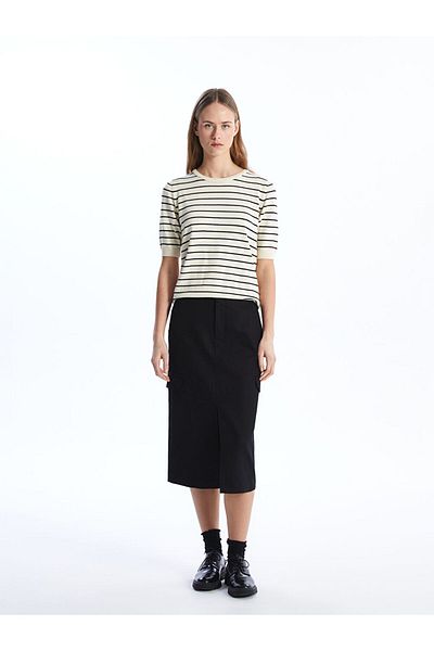 LC Waikiki Lcw Women's Tight Fit Straight Skirt Fast Fashion