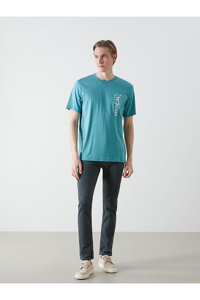 LC Waikiki Ανδρικό μπλουζάκι με στάμπα LCW Crew Neck