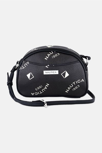 Nautica Women Brand Logo Cross Body Bag 15 H x 22 L x 6 W cm, Black