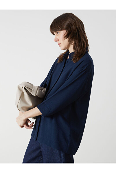 LC Waikiki Rmz Gi̇yi̇m Farkiyla Loose Fit Dobby Women's Shirt