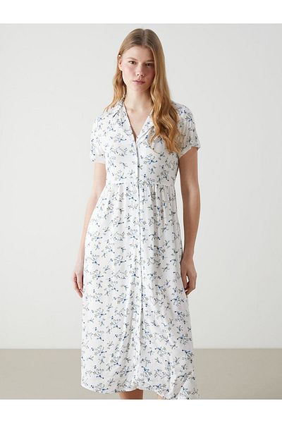 LC Waikiki Rochie cămașă pentru femei cu flori de sezon nou - S5H337Z8