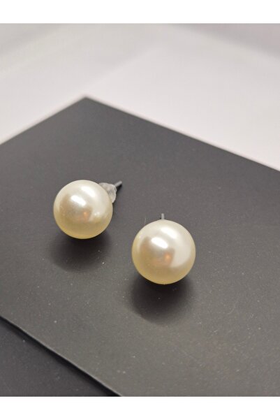 Set 12 mm İnci Küpe ( Doğal Mat Beyaz )