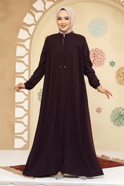 Neva Style Hijab cu fermoar prune 45290MU