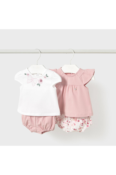 MAYORAL طقم رومبير قطني للفتيات الصغيرات مكون من 4 قطع