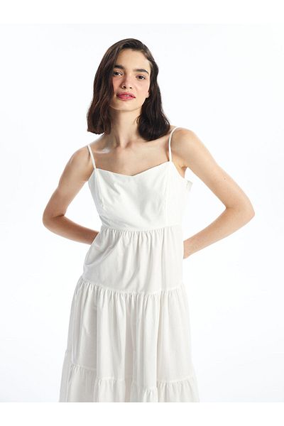 LC Waikiki Γυναικείο φόρεμα LCW Heart Neck Straight Strap