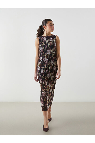 LC Waikiki Lcw Vision Mixed Crew Neck Tie-Dye Pattern Dress