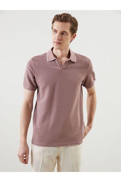 LC Waikiki Νέα σεζόν Polo Collar Short Sleeve Ανδρικό Tisort με υφή - S5CR66Z8
