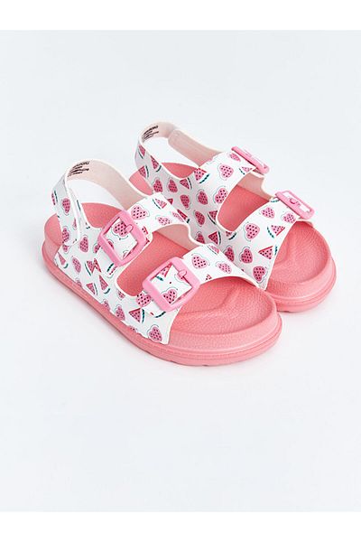 LC Waikiki New Season Velcro Printed Girls Sandals - S4Ht62Z4