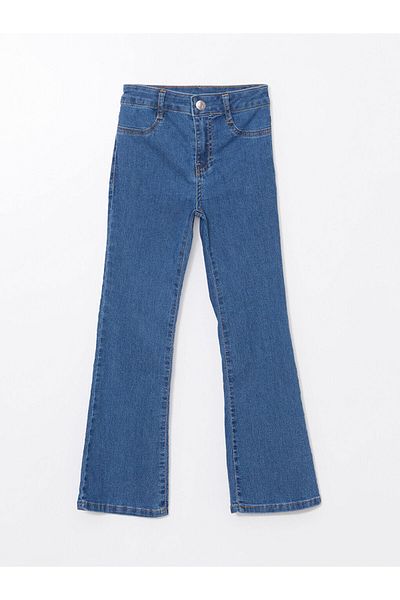 LC Waikiki Pantaloni de jeans pentru fete, cu talie ajustabilă, din cauciuc, sezon nou