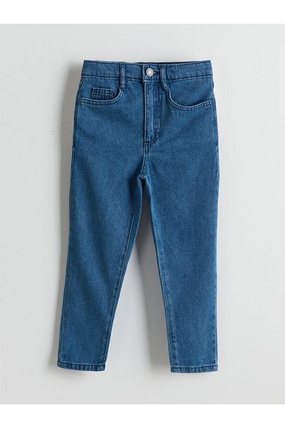 LC Waikiki Pantaloni de jeans pentru fete cu talie elastică ajustabilă de sezon nou - S5GN73Z4