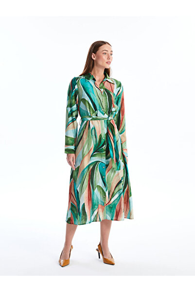 LC Waikiki Μακρυμάνικο γυναικείο φόρεμα με σχέδιο