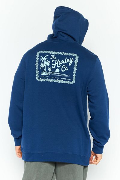 Hurley Men Sportswear Fit Long Sleeve Outdoor Sweatshirt, Dark Blue