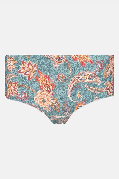Esprit Women Allover Print Pull On Bikini Bottom, Slate Blue Combo