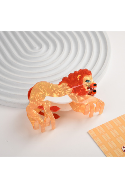 Nolana High Quality Animal Figure Buckle - Lion Bone Acetati