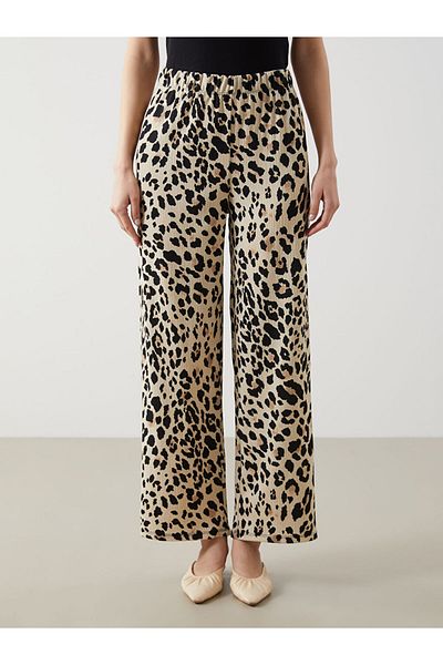 LC Waikiki New Season Elastic Waist Leopard Patterned Women's Trousers - S5Ah04Z8
