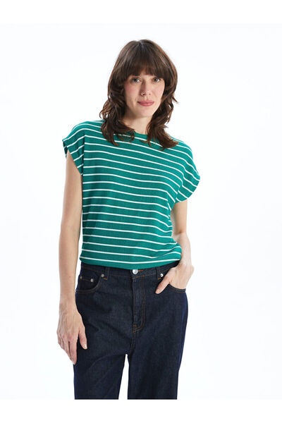 LC Waikiki Rmz Gi̇yi̇m Farkiyla Zero Roba Collar Striped Women's T-Shirt