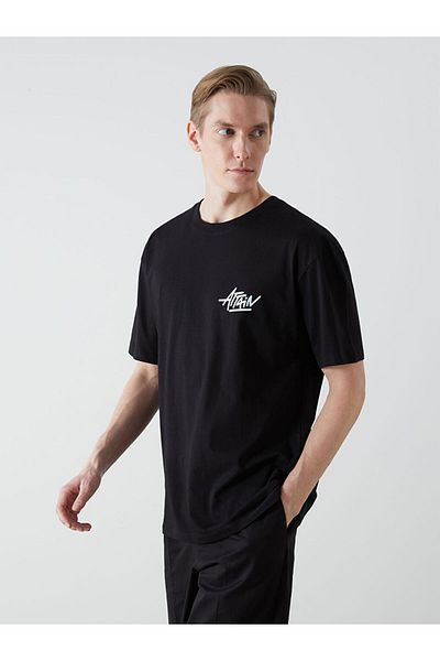 LC Waikiki Νέα σεζόν Crew Neck κοντομάνικο εμπριμέ χτενισμένο βαμβακερό ανδρικό Tisort - S5JQ42Z8