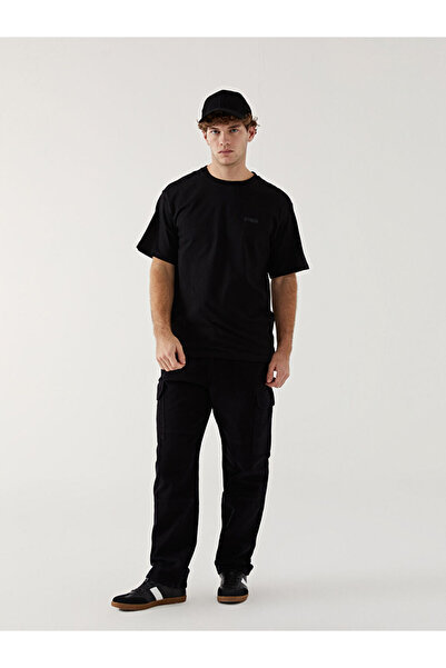 LC Waikiki Black Comfortable Fit Gabardine Men's Cargo Pants