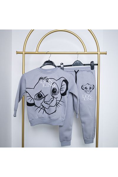 WİKİBOOM Adventurer Lion King 3 Thread Raised Premium Quality Children's Tracksuit Set