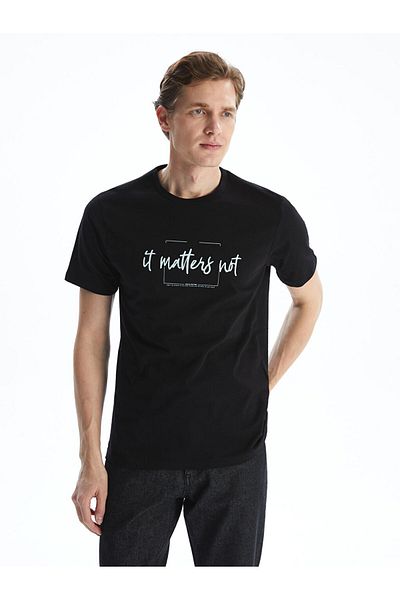 LC Waikiki New Season Crew Neck εμπριμέ χτενισμένο βαμβακερό ανδρικό Tisort - S5JI59Z8