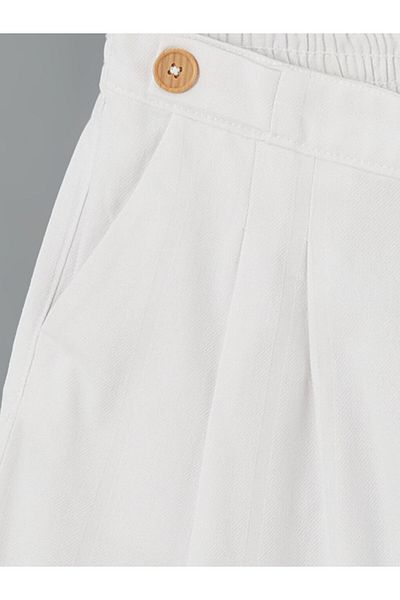 LC Waikiki New Season Elastic Waist Linen Blend Girls' Trousers - S59765Z4