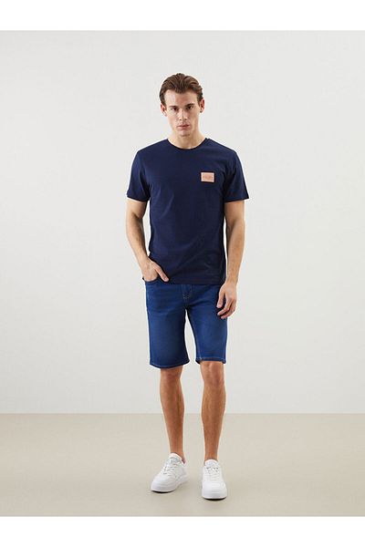 LC Waikiki Νέα σεζόν Crew Neck κοντομάνικο εμπριμέ χτενισμένο βαμβακερό ανδρικό Tisort - S5J864Z8