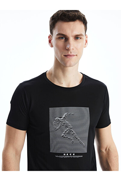 LC Waikiki Мъжка спортна тениска с кръгло деколте и къс ръкав