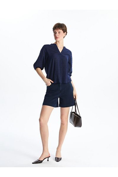 LC Waikiki Lcw Eco Indigo Standard Fit Women's Jean Shorts