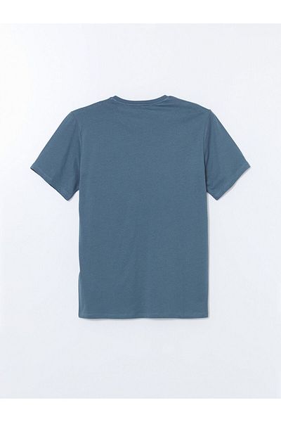 LC Waikiki Tricou pentru bărbați din bumbac pieptănat cu mânecă scurtă cu decolteu