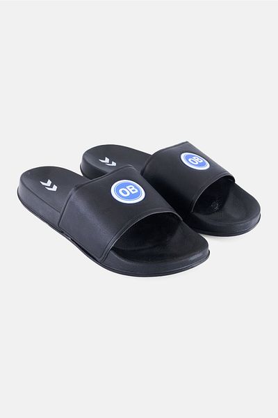 hummel شبشب OB Pool Slide سهل الارتداء للرجال، أسود