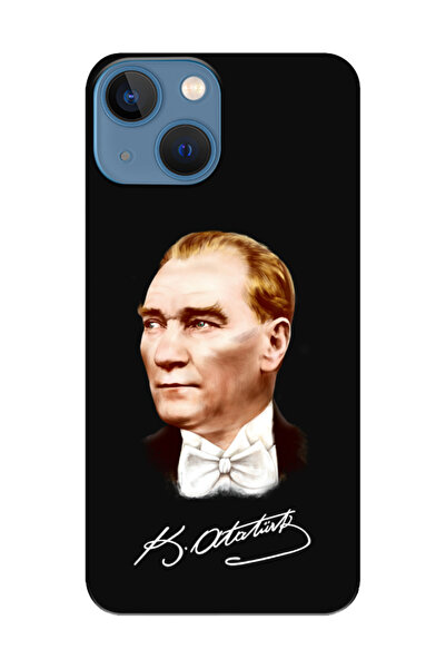 frondcase حافظة هاتف آيفون 13 ميني أتاتورك باللون الأسود