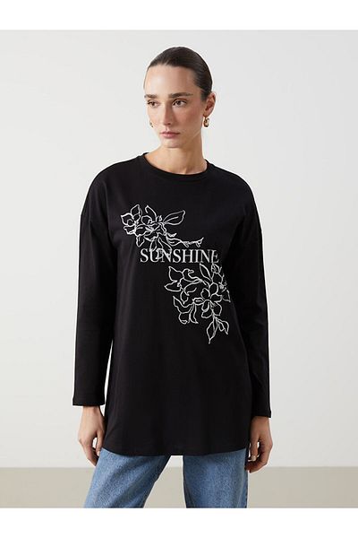 LC Waikiki New Season Crew Neck Floral Women's Tunic - S5Jg53Z8