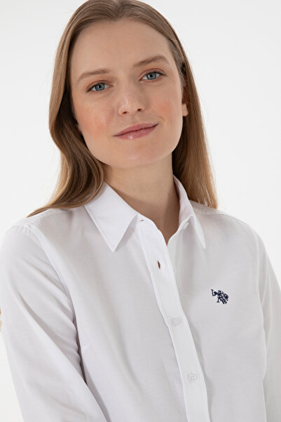 U.S. Polo Assn. Kadın Beyaz Uzun Kollu Basic Gömlek 50307726-VR013