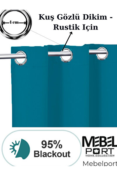 MebelPort Curtain Blackkout Fountain Stitching Shape Single Wing