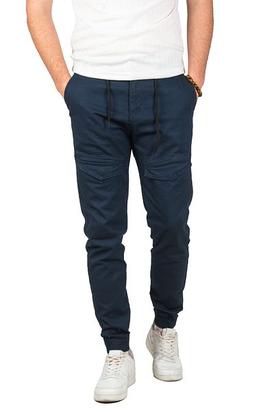 Rizz up Navy Blue Men's Cargo Pants with Front Pocket and Flap 2000192
