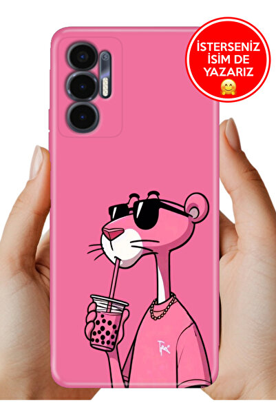 TECNO Pova 3 (LF7n) Kılıf Desenli Rubber Kamera Korumalı Silikon PinkPanter