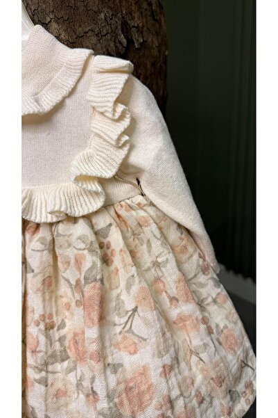 Nipperland Premium Kız Elbise Krem