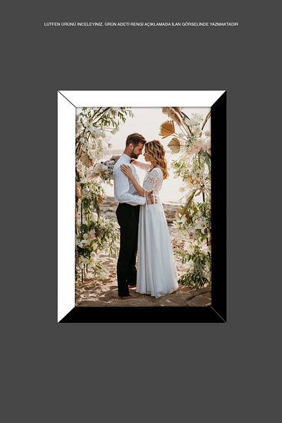 bymat 1 Piece 10X15 Frame - Mdf Frame - Photo Frame - Black-White 2 Color Frame