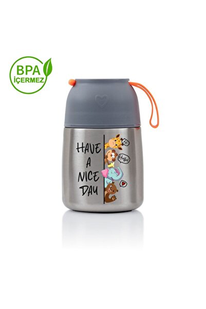 HOPEFUL DESİGN Desenli Termos 450ML Bebek Mama Saklama Termos Vakumlu Termos