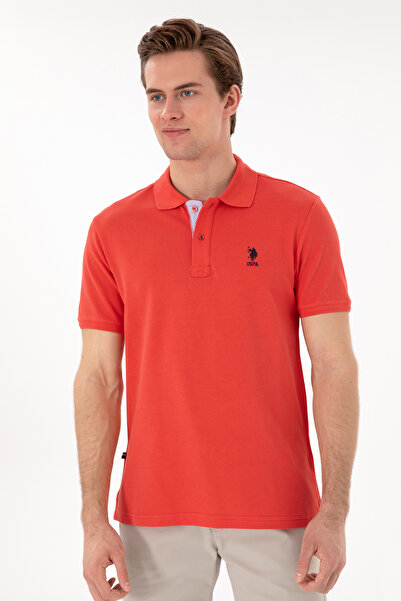 U.S. Polo Assn. Men's Regular Fit Polo Neck Red Basic T-Shirt 50298031-Vr213