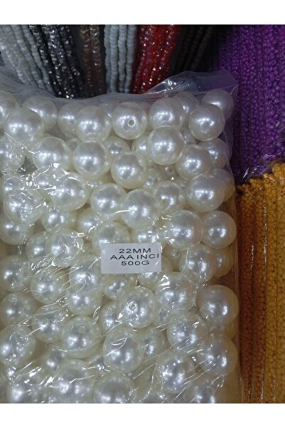 Ralp Moda 500 grame - 22 mm margele de perle de culoare crem, margele de perl...