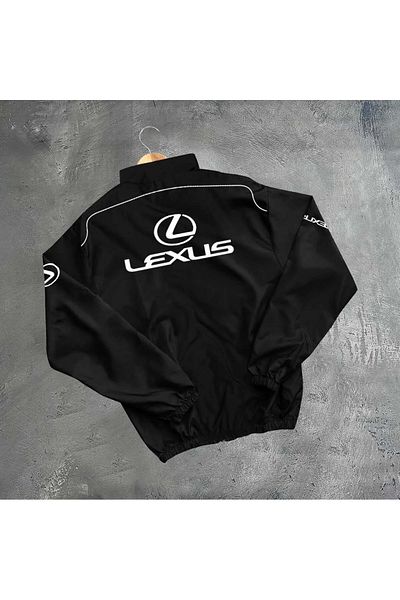 LOLOX Unisex Parachute Fabric Oversize Printed Black Windbreaker Raincoat