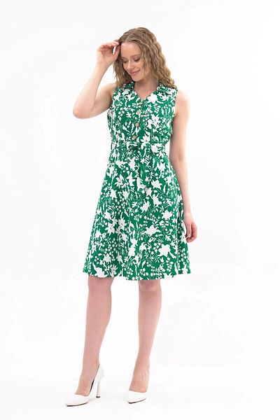 apsen Rochie de damă din bumbac cu decolteu în V cu nasturi 4405/105