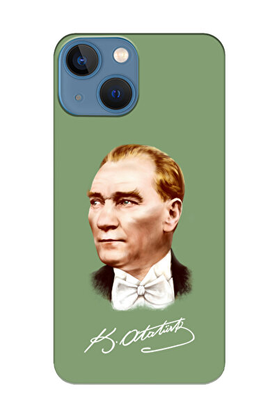 frondcase حافظة هاتف آيفون 13 ميني أتاتورك باللون الأخضر