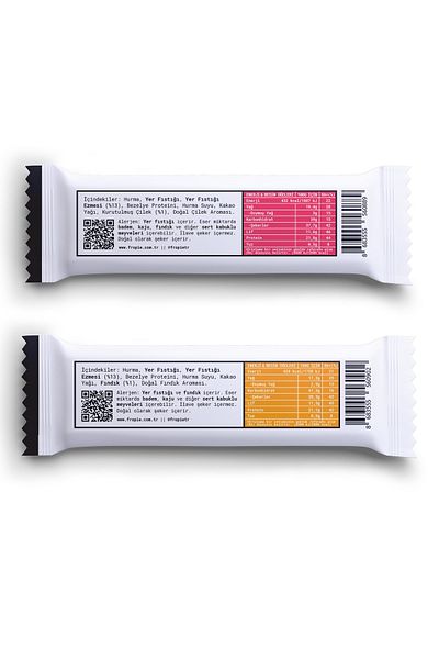 FROPİE Fropie Vegan High Protein Bar Set of 12 - Peanut Butter & Hazelnut & Strawberry