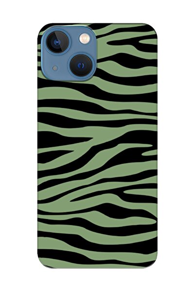 frondcase حافظة هاتف آيفون 13 ميني بنمط الحمار الوحشي باللون الأخضر